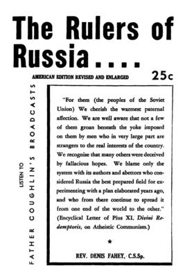 Coperta cărții 'The Rulers Of Russia - Denis Fahey'