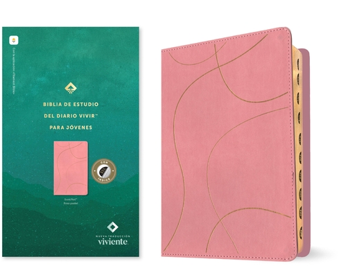 Coperta cărții 'Biblia de Estudio del Diario Vivir Para Jóvenes Ntv Con Filament (Sentipiel, Rosa Pastel, Índice, Letra Roja) -'