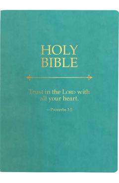 Coperta cărții 'Kjver Holy Bible, Trust in the Lord Life Verse Edition, Large Print, Coastal Blue Ultrasoft: (King James Version Easy'