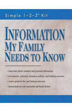 Poza produsului Information My Family Needs to Know (Folder - Simple 1-2-3 Kit) - 