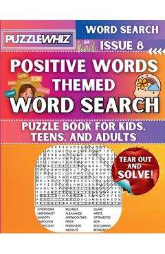 Coperta cărții 'Positive Words - Themed Word Search - Fun & Educational Puzzles for Kids, Teens, and Adults (Large Print Edition):'