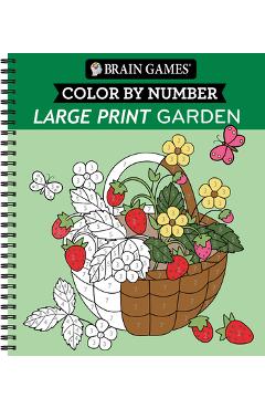 Poza produsului Brain Games - Color by Number - Large Print: Garden - 