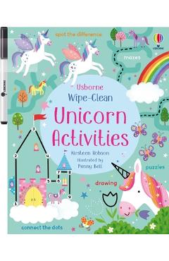 Coperta cărții 'Wipe-Clean Unicorn Activities - Kirsteen Robson'