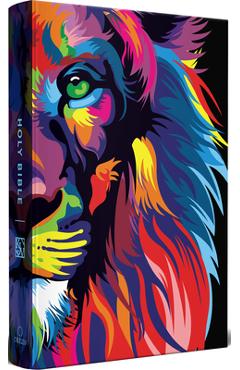 Coperta cărții 'KJV Holy Bible, Multi Color Lion of Judah, Large Print, Handy Size Format, Hardc Over, Ribbon Marker, and Red Letter -'