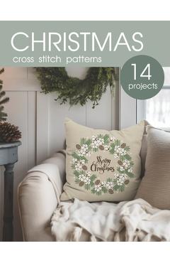 Coperta cărții 'Christmas cross stitch patterns book: 14 modern counted cross stitch projects - Tetiana Vogl'
