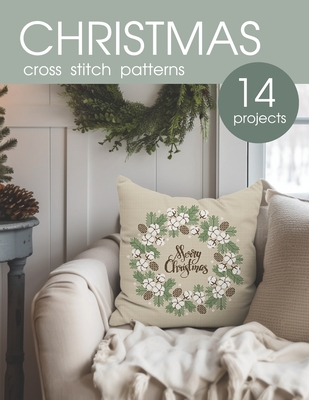 Coperta cărții 'Christmas cross stitch patterns book: 14 modern counted cross stitch projects - Tetiana Vogl'