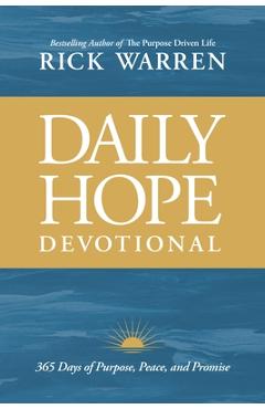 Coperta cărții 'Daily Hope Devotional: 365 Days of Purpose, Peace, and Promise - Rick Warren'