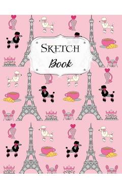 Coperta cărții 'Sketch Book: Paris Sketchbook Scetchpad for Drawing or Doodling Notebook Pad for Creative Artists #8 Pink - Jazzy'