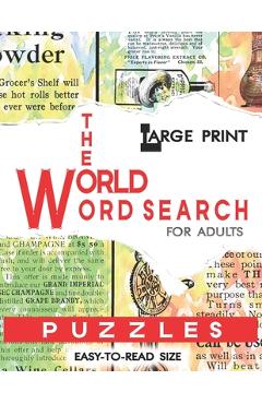 Coperta cărții 'In The World Word Search Puzzles Book: Large Print Word Search Book for Adults - Kawinwat Pakornkawinpong'