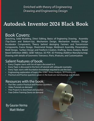 Coperta cărții 'Autodesk Inventor 2024 Black Book - Gaurav Verma'