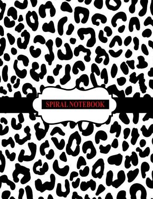Spiral Notebook: Black and White Leopard Notebook, Spiral Journal/ Notebook with Blank Pages - Total 100 Pages Sheets, Size 8.5 x 11 - La Princesse Company