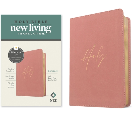 Coperta cărții 'NLT Compact Bible, Filament Enabled (Leatherlike, Holy Dusty Pink, Red Letter) -'