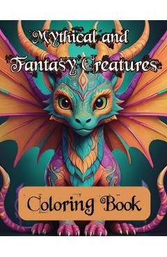 Coperta cărții 'Mythical and Fantasy Creatures Adult Coloring Book - Christopher Lee'