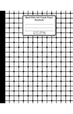 Poza produsului Quad Rule 5x5 Graph Paper Notebook. 8 X 10. 120 Pages. Geometric Shapes Cover: White Black Mesh Squares Dots Pattern Cover. Square Grid Paper, Graph R - Ts Publishing