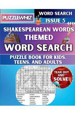 Coperta cărții 'Shakespearean Words - Themed Word Search - Fun & Educational Puzzles for Kids, Teens, and Adults (Large Print Edition):'