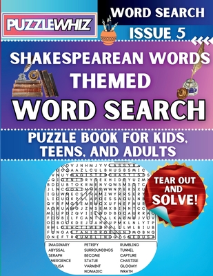 Coperta cărții 'Shakespearean Words - Themed Word Search - Fun & Educational Puzzles for Kids, Teens, and Adults (Large Print Edition):'