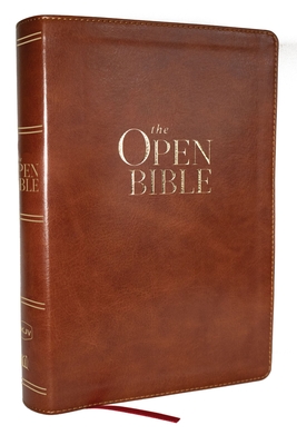 The Open Bible: Read and Discover the Bible for Yourself (NKJV Brown Leathersoft, Red Letter, Comfort Print) - 