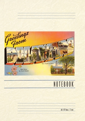 Vintage Lined Notebook Greetings from Delaware - 