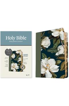 Coperta cărții 'KJV Personal Size Giant Print Bible, Filament Enabled (Leatherlike, Magnolia Sage Green, Indexed, Red Letter) -'
