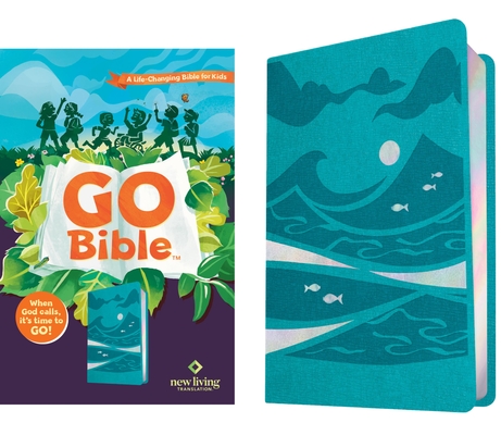 Coperta cărții 'NLT Go Bible for Kids (Leatherlike, Teal Ocean): A Life-Changing Bible for Kids -'