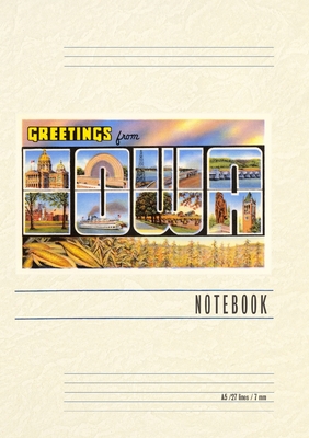 Vintage Lined Notebook Greetings from Iowa -