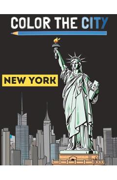 Coperta cărții 'New York City Adult Coloring Book - Color The City'