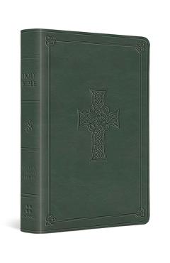 Coperta cărții 'ESV Value Large Print Compact Bible (Trutone, Quiet Forest, Celtic Cross Design) -'