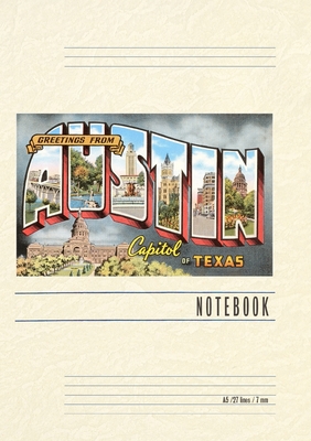 Coperta cărții 'Vintage Lined Notebook Greetings from Austin, Texas -'
