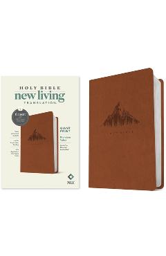 Coperta cărții 'NLT Giant Print Premium Value Bible, Filament Enabled (Leatherlike, British Tan Mountain) -'