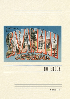 Vintage Lined Notebook Greetings from Savannah - 