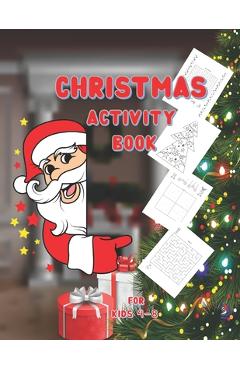 Poza produsului Christmas Activity Book for Kids Ages 4-8: Secret Santa Gifts for Kids; Fun Creative Holiday Coloring, Sudoku, Word Search and Maze Activities Book fo - Cozysoft Brain Tools