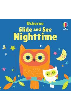 Coperta cărții 'Slide and See Nighttime - Fiona Watt'