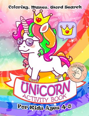 Unicorn Activity Book for Kids Ages 4-8: A Fun Kid Workbook Game For Learning, Coloring, Mazes, Word Search and More! - Rabbit Moon