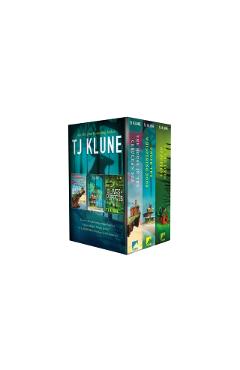 Coperta cărții 'Tj Klune Trade Paperback Collection: The House in the Cerulean Sea, Under the Whispering Door, and in the Lives of'
