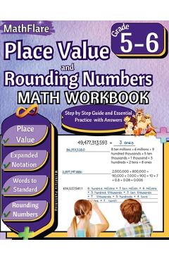 Coperta cărții 'Place Value and Expanded Notations Math Workbook 5th and 6th Grade: Place Value Grade 5-6, Expanded and Standard'