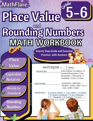 Coperta cărții 'Place Value and Expanded Notations Math Workbook 5th and 6th Grade: Place Value Grade 5-6, Expanded and Standard'