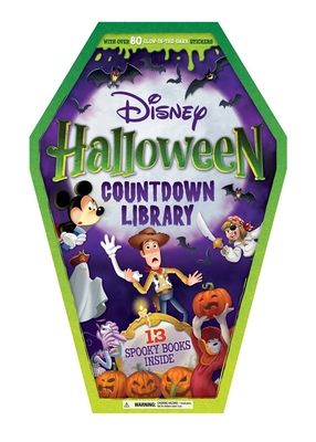 Coperta cărții 'Disney: Halloween Story Library: With 13 Spooky Stories and 80 Glow-In-The-Dark Stickers -'