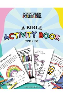 Coperta cărții 'Scripture and Scribbles, A Bible Activity Book for Kids -'