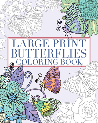 Coperta cărții 'Large Print Butterflies Coloring Book - Tansy Willow'