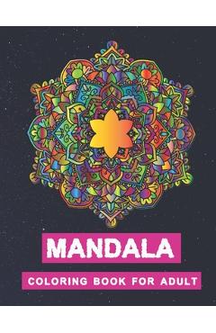 Coperta cărții 'Mandala coloring book for adult: Manda coloring book for adult: Premium glossy cover designs, large 8.5