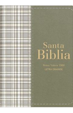 Coperta cărții 'Biblia Rvr 1960 Compacta Símil Piel Cuadros Verde (Bible Rvr 1960 Compact Size Leatherlike Green Checked'