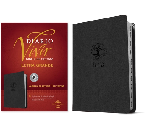 Coperta cărții 'Biblia de Estudio del Diario Vivir Rvr60, Letra Grande (Sentipiel, Carbón, Índice, Letra Roja) -'