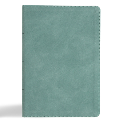 CSB Giant Print Single-Column Bible, Earthen Teal Suedesoft Leathertouch - 