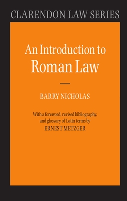 Coperta cărții 'An Introduction to Roman Law - Barry Nicholas'