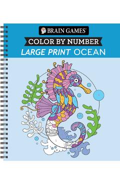 Poza produsului Brain Games - Color by Number - Large Print: Ocean - 