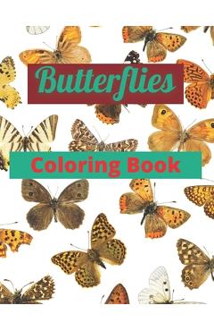 Coperta cărții 'Butterflies Coloring Book: Awesome Coloring book for Kids featuring adorable Butterflies with beautiful patterns, for'