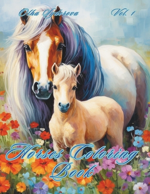 Coperta cărții 'Horses Coloring Book - Olha Sydorova'