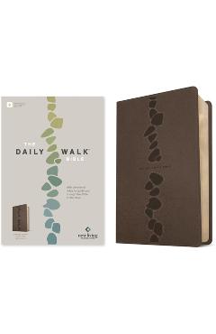 Coperta cărții 'The Daily Walk Bible Nlt, Filament Enabled (Leatherlike, Stepping Stones Dark Taupe) -'