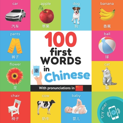 Coperta cărții '100 first words in chinese: Bilingual picture book for kids: english / chinese with pronunciations -'