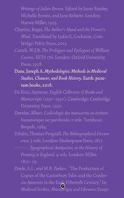 Coperta cărții 'Mythodologies: Methods in Medieval Studies, Chaucer, and Book History - Joseph A. Dane'